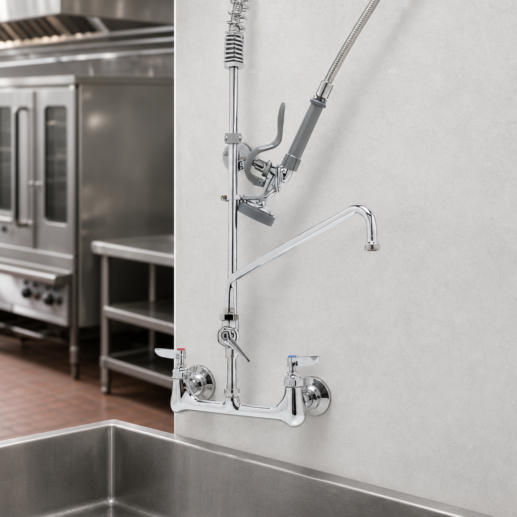 8-Inch Wall-Mount Mixing Faucet
