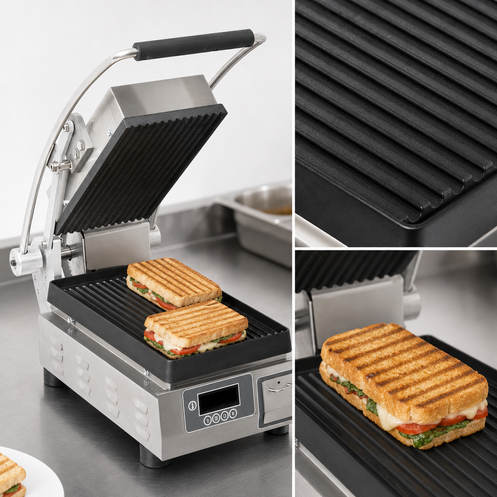 Grooved Cast Iron Cooking Surface