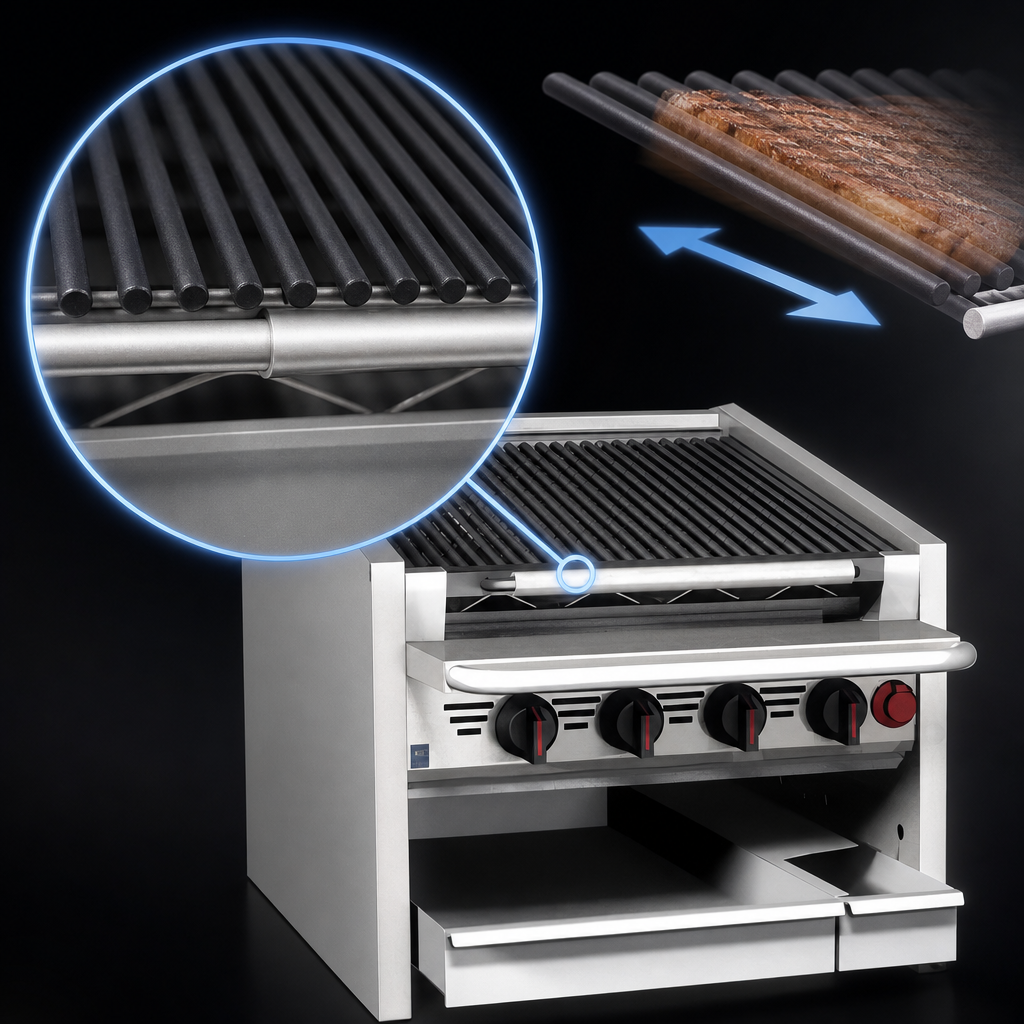 Free-Floating Round Rod Top Grate