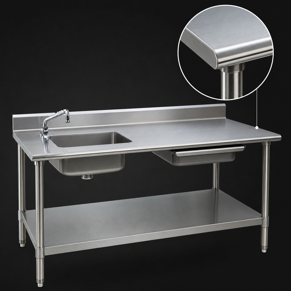 14-Gauge 304 Stainless Steel Top