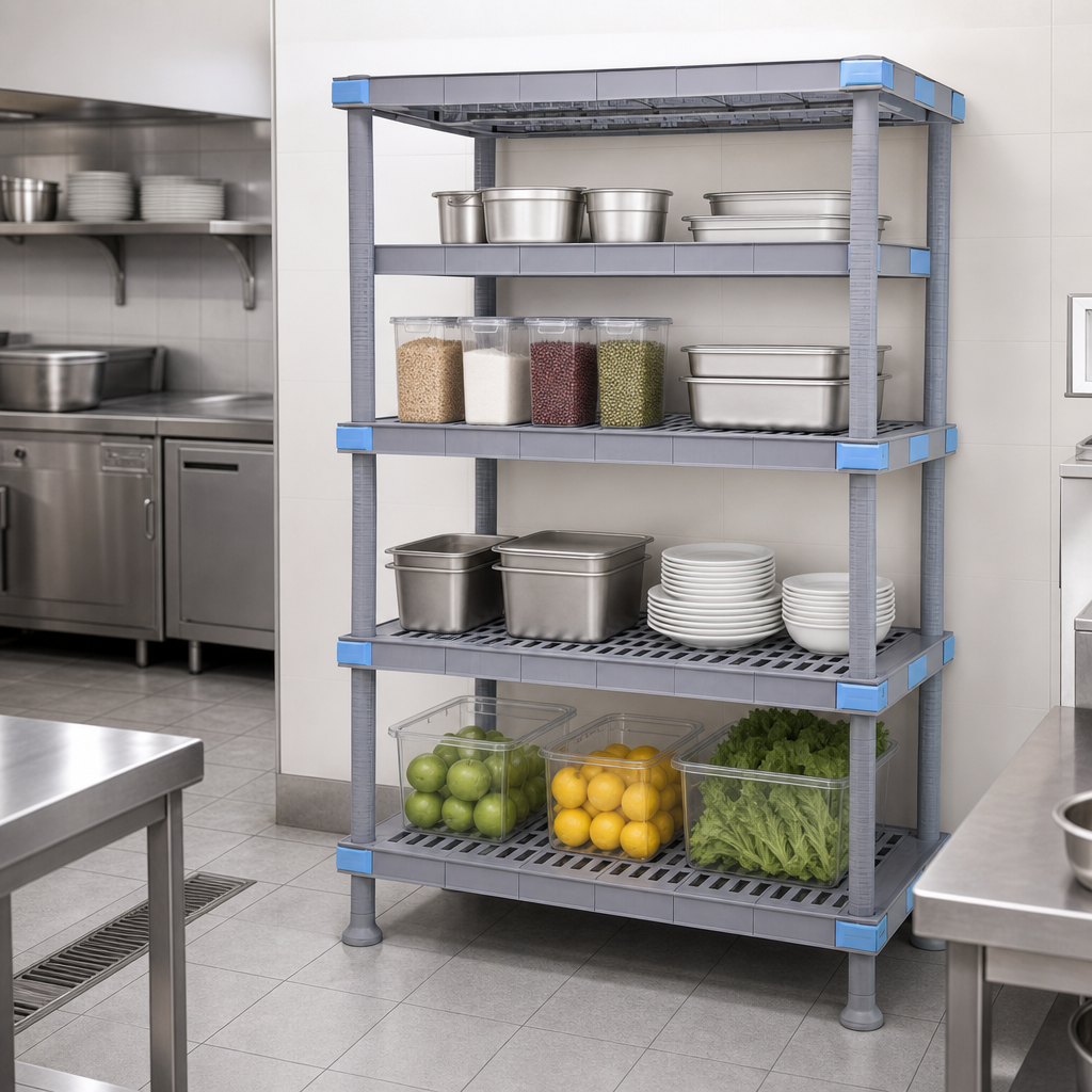 Four Open Grid Shelves