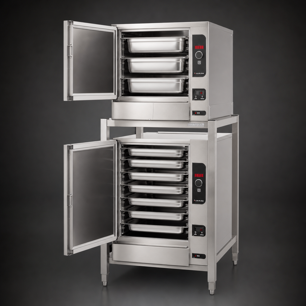 Double-Stacked 3 & 6 Pan Capacity