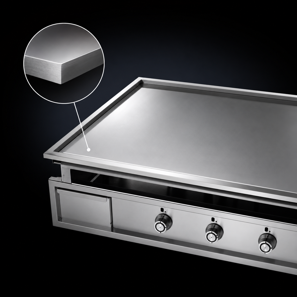 1-Inch Polished Steel Griddle Plate