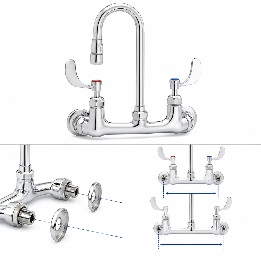 Adjustable 8-Inch Wall Mount Centers