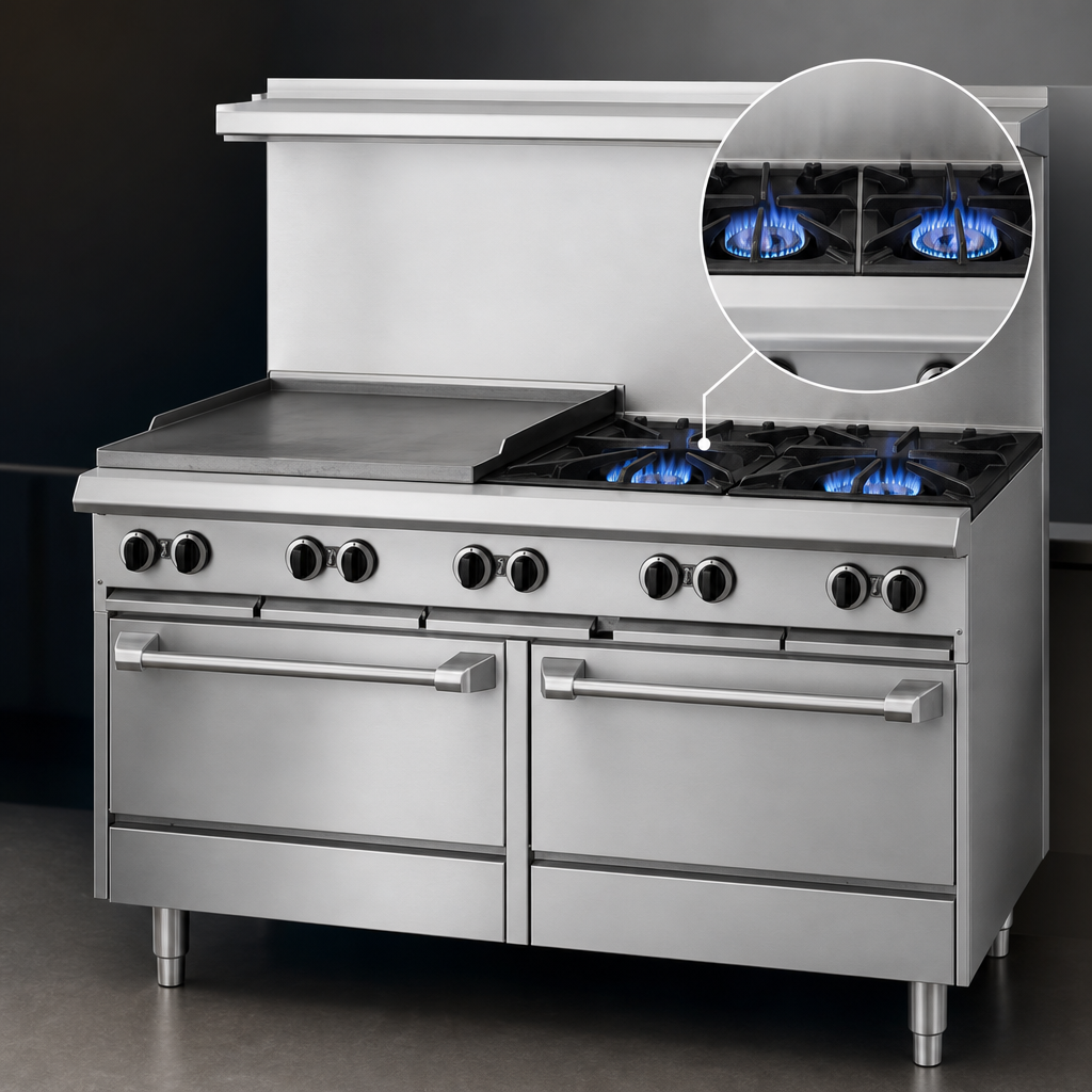 Two 32,000 BTU Open Burners