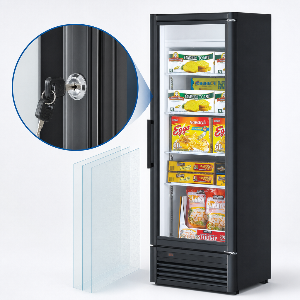 Triple-Pane Heated Glass Door with Lock