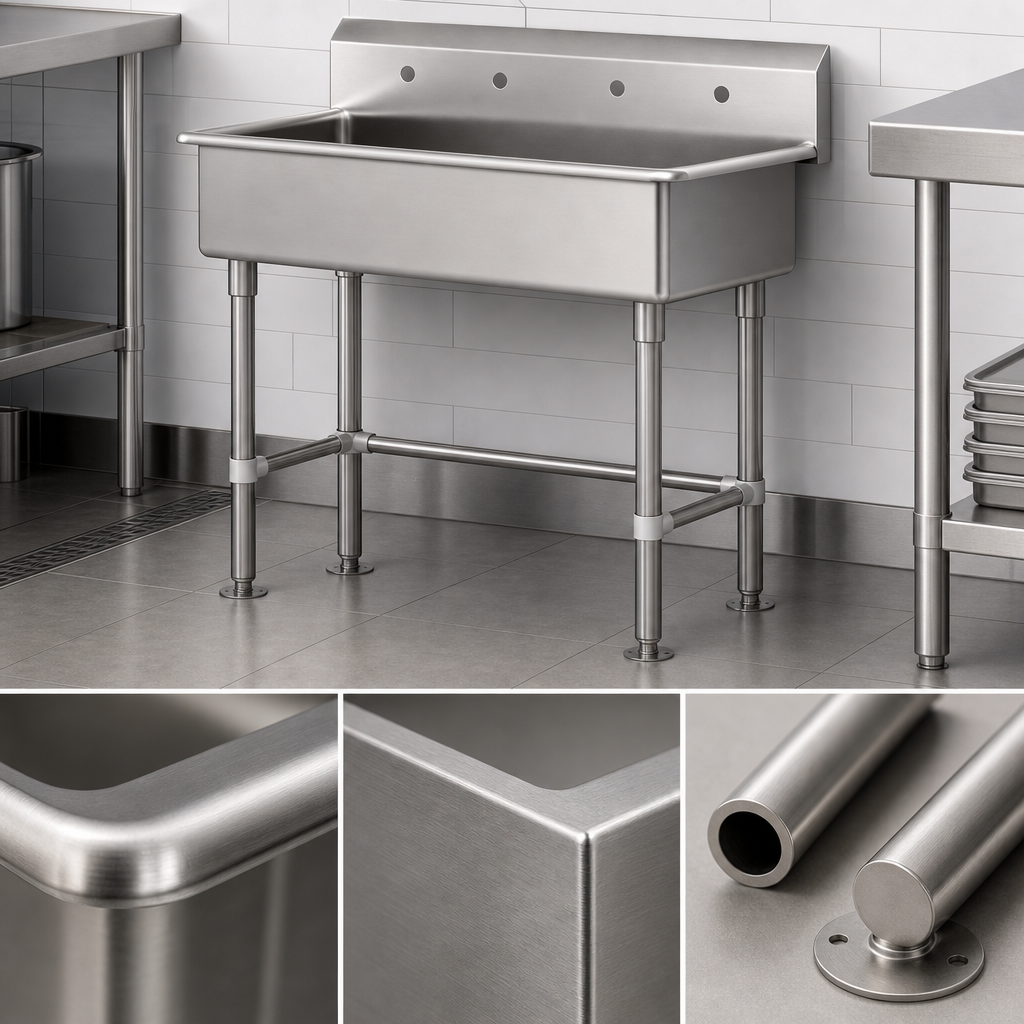 14-Gauge 304 Stainless Steel Construction