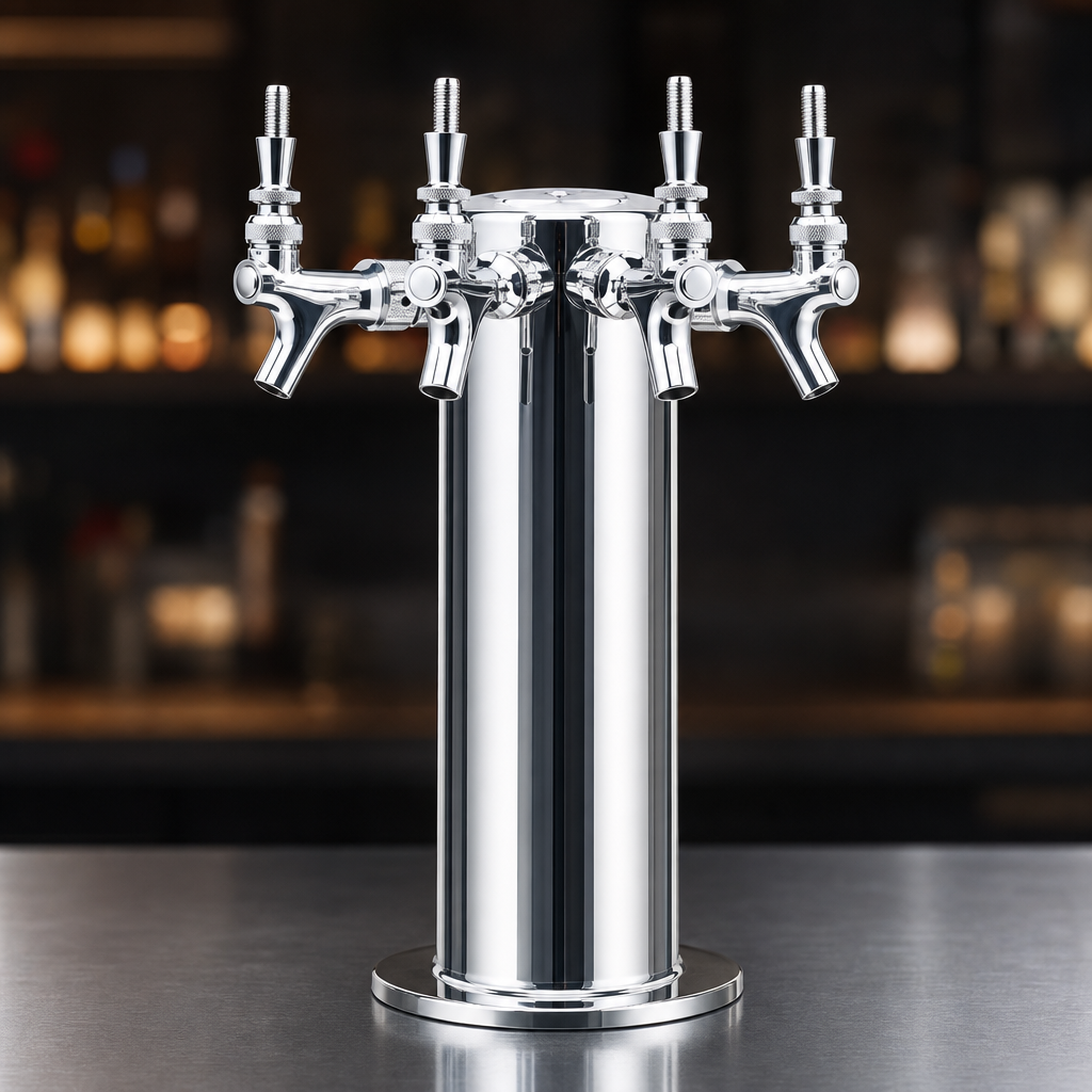 Four Chrome-Plated Brass Faucets