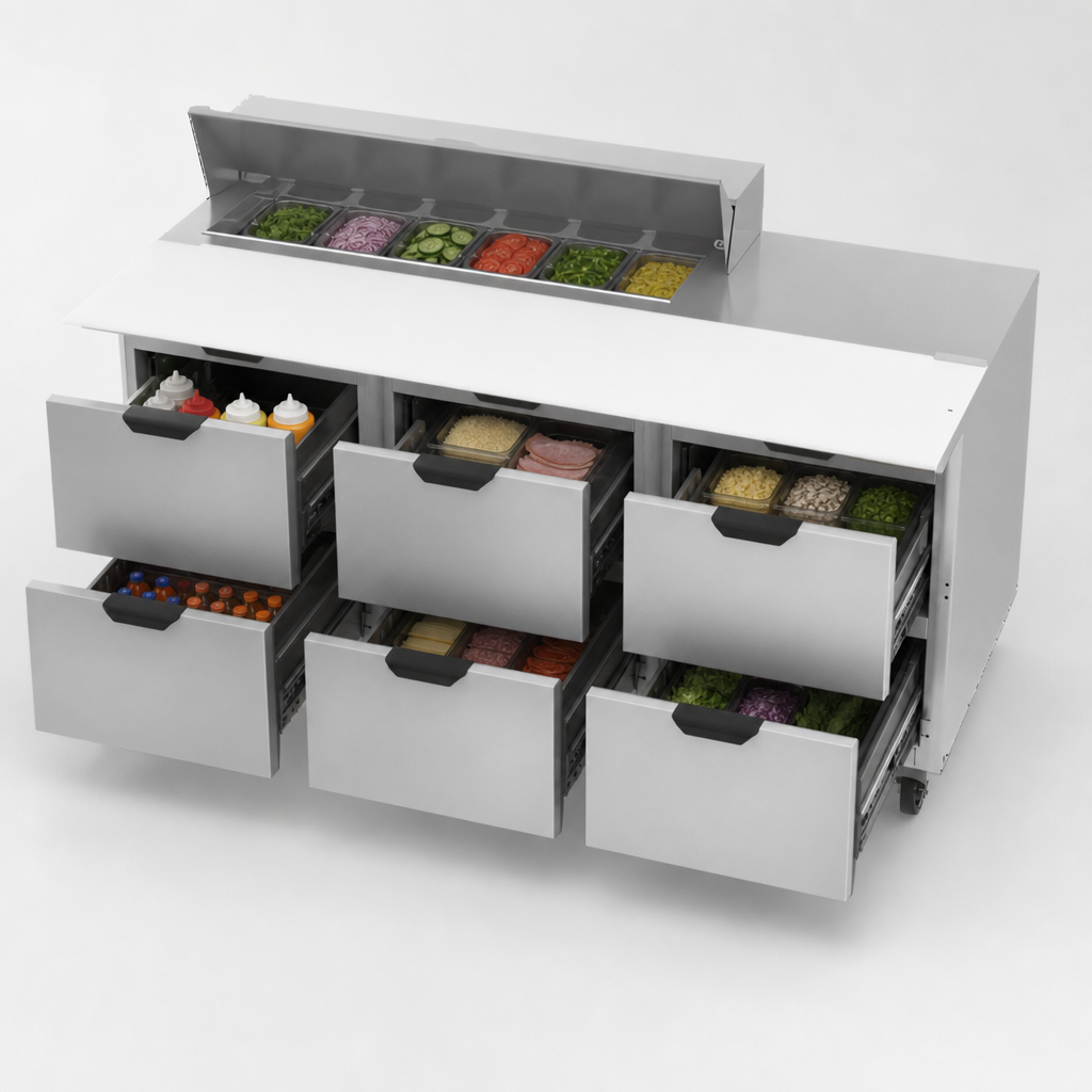 Six Pull-Out Drawers