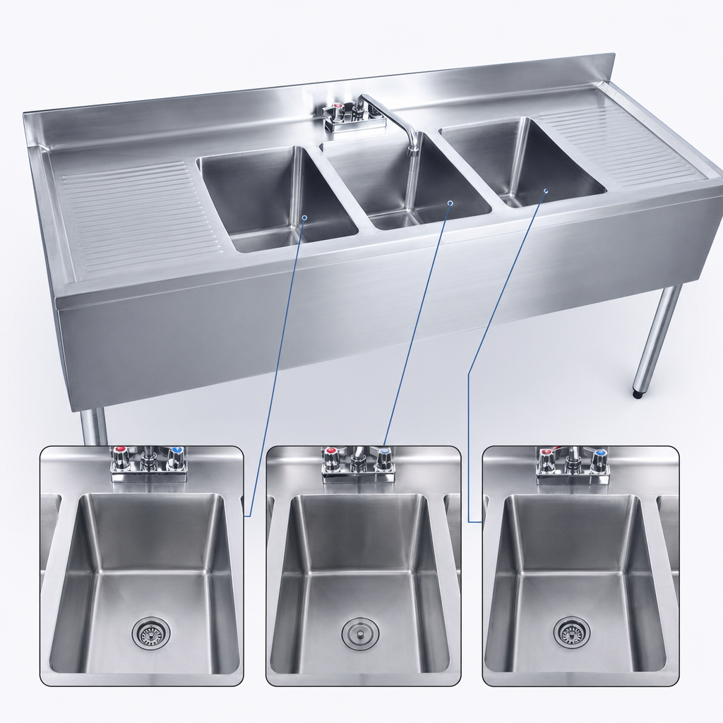 Three-Compartment Sink