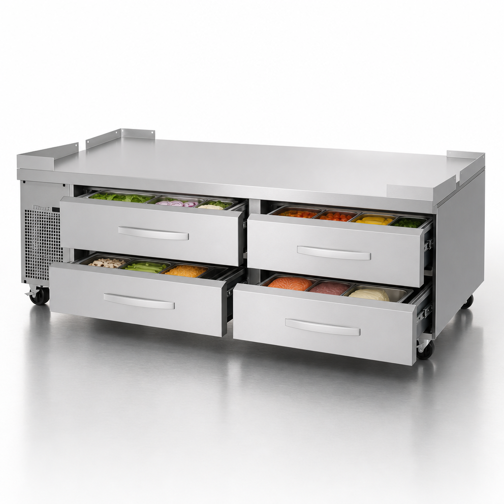 Four Stainless Steel Drawers