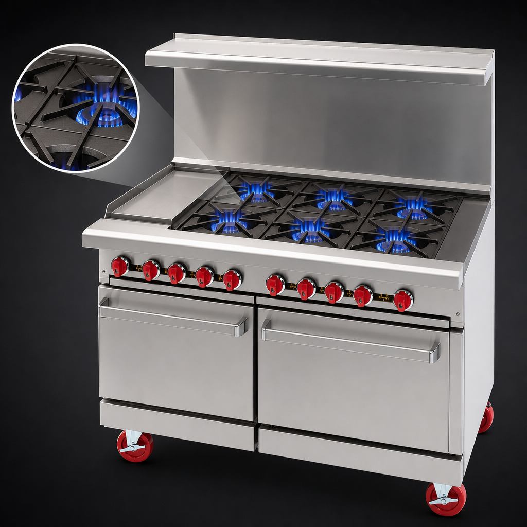 Six Open Burners