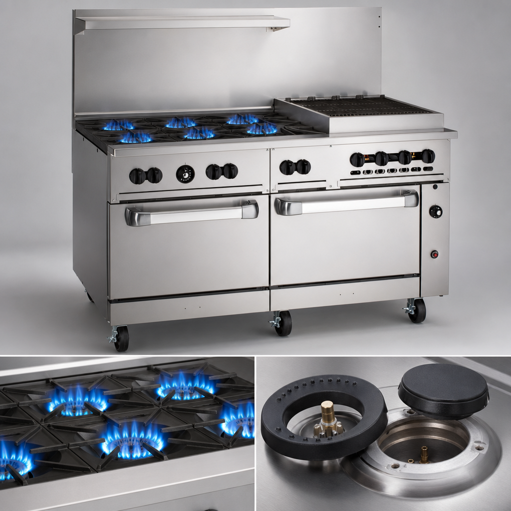 Six High-Output Open Burners