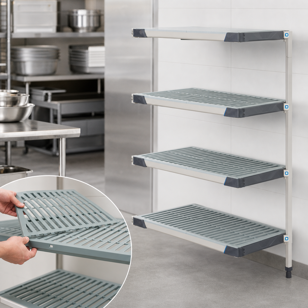 Open Grid Polymer Shelves