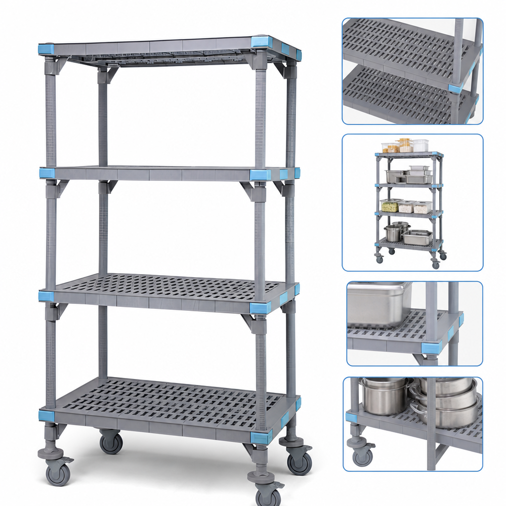 Four Open Grid Shelves