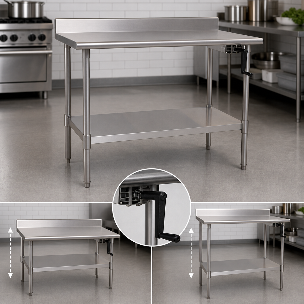 Crank-Operated Height Adjustment