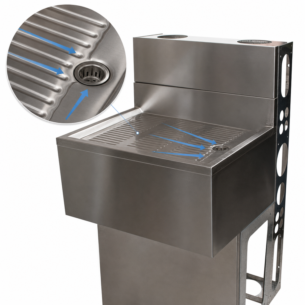 Stamped & Pitched Drainboard