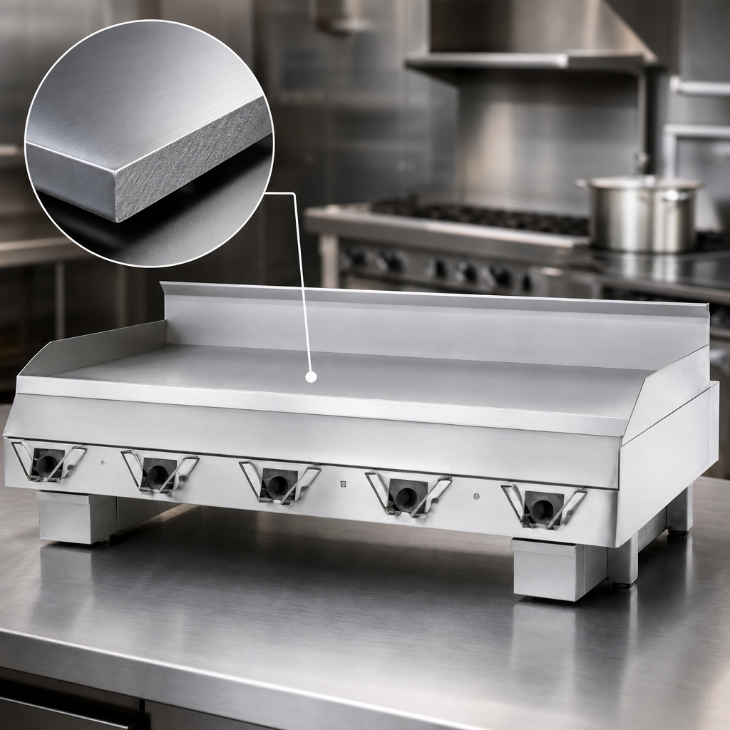 1-Inch Polished Steel Griddle Plate
