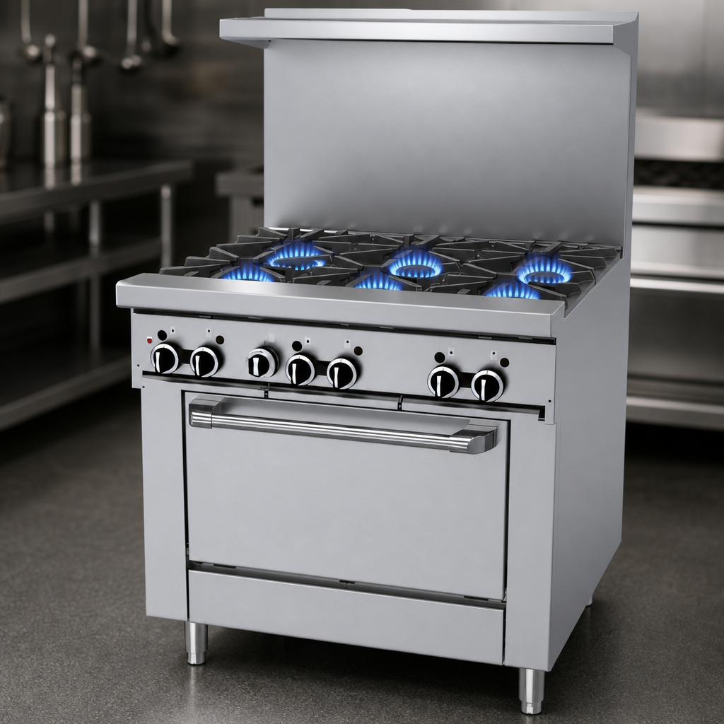 Six 26,000 BTU Open Burners
