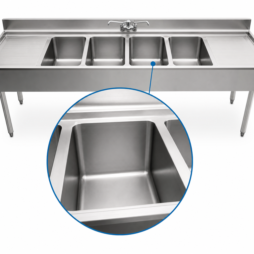 Four Deep-Drawn Compartments