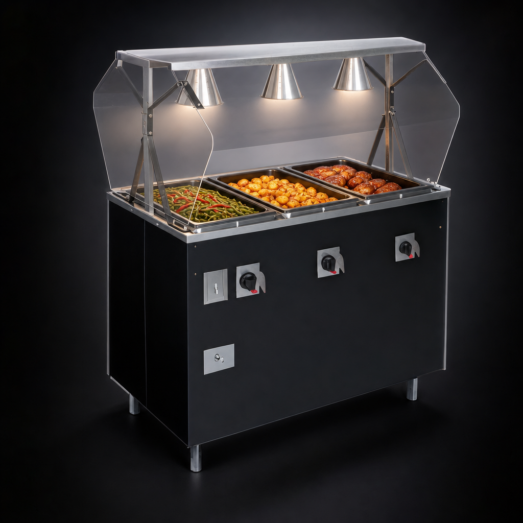 Buffet-Style Breath Guard With Lights