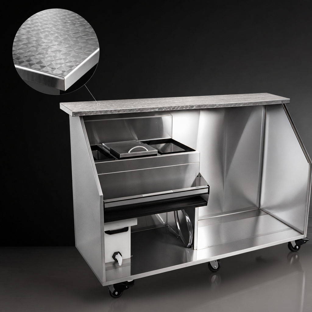 Feathered Jewel Stainless Steel Bar Top