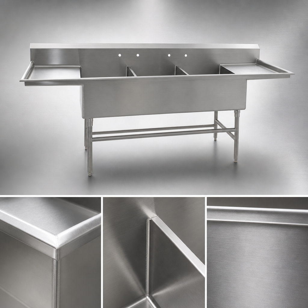 Heavy-Duty 14 Gauge 304 Stainless Steel Construction