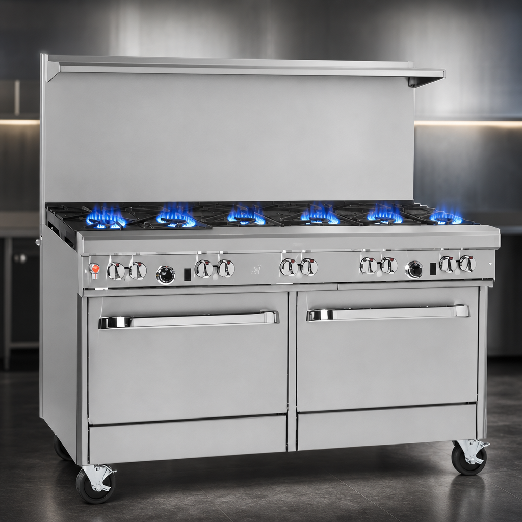Six Non-Clog Open Burners