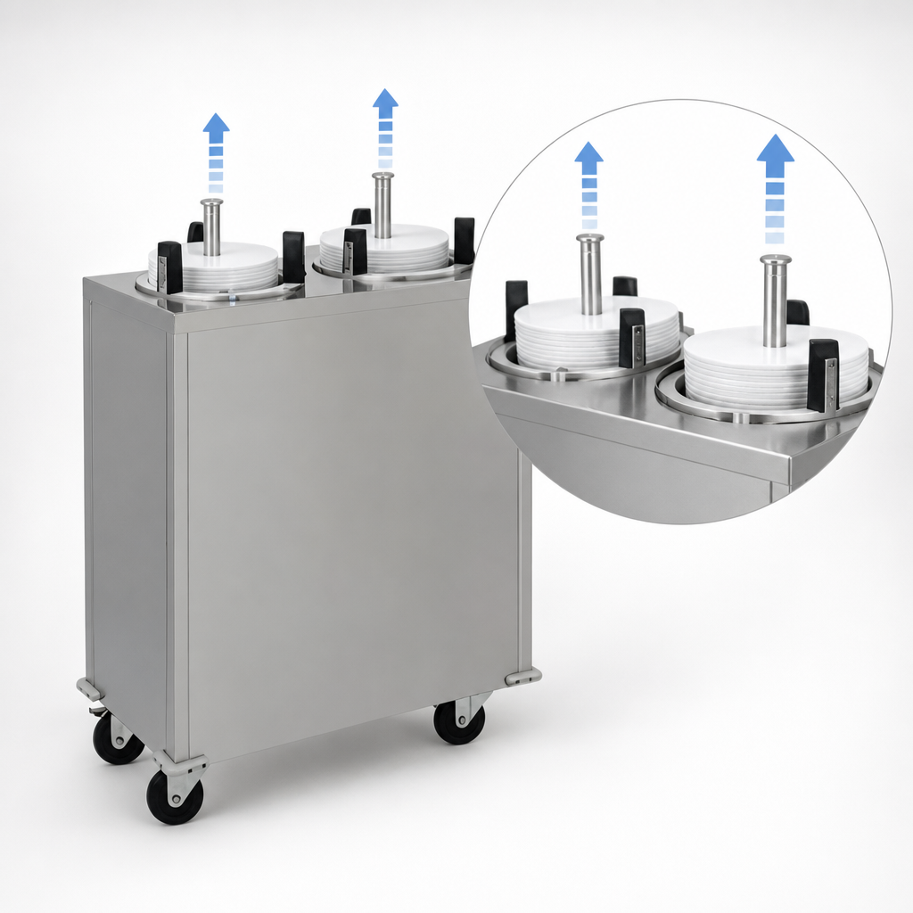 Two Self-Elevating Dispensing Tubes