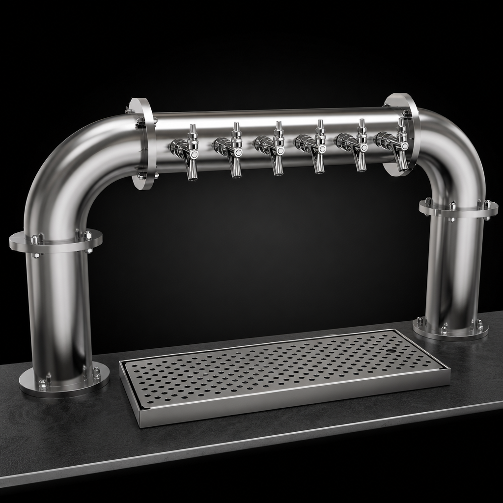Six Stainless Steel Faucets