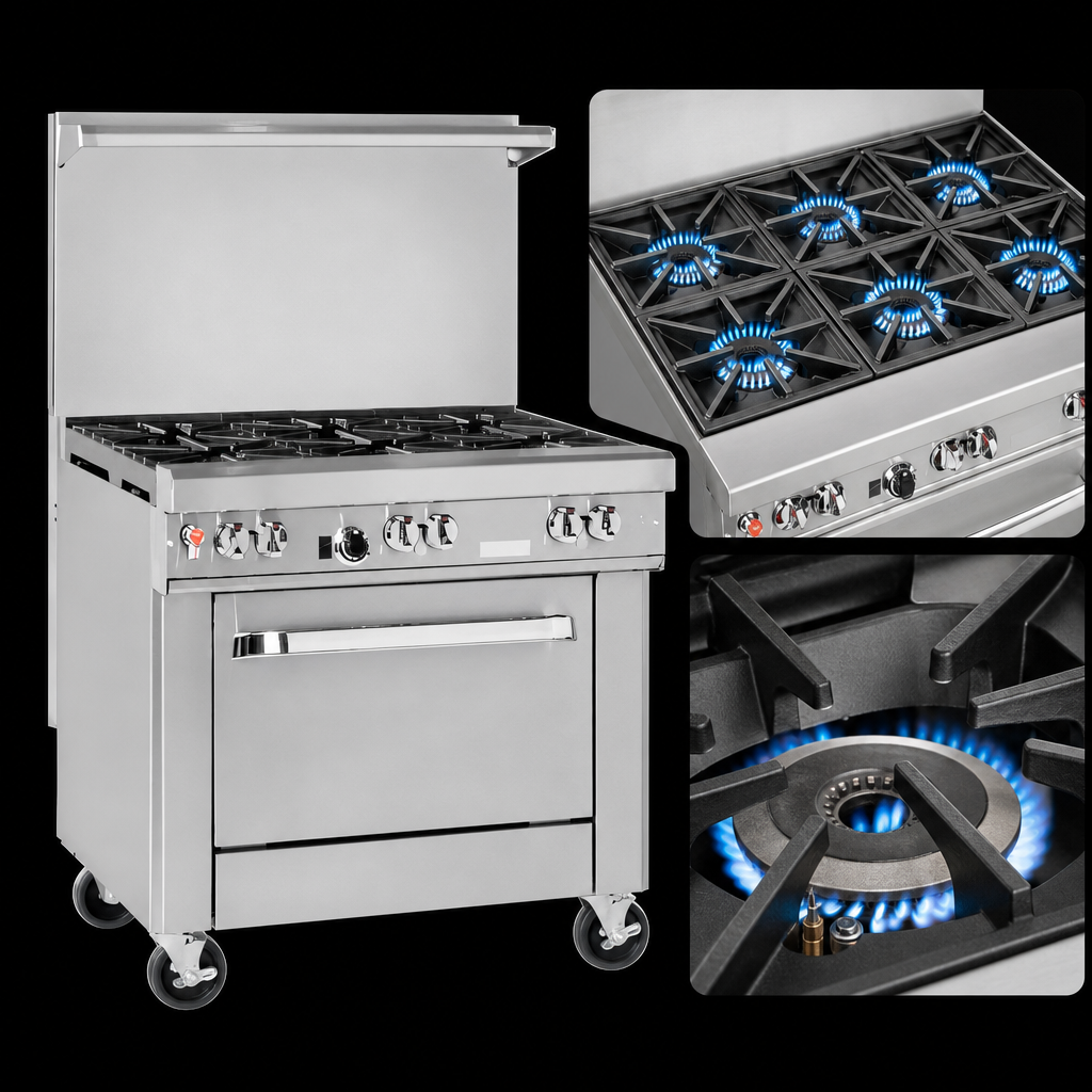 Six Open Burners