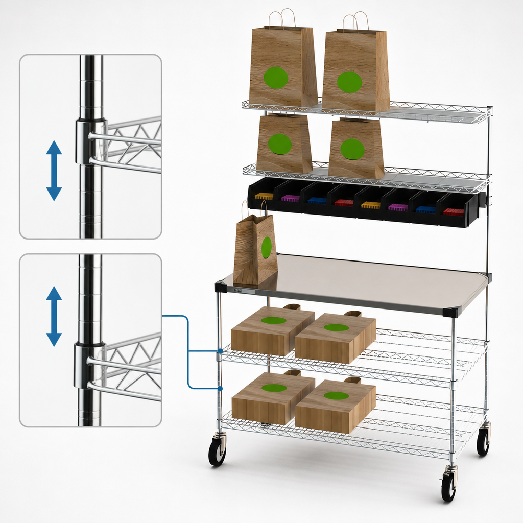 Adjustable Chrome Wire Shelves
