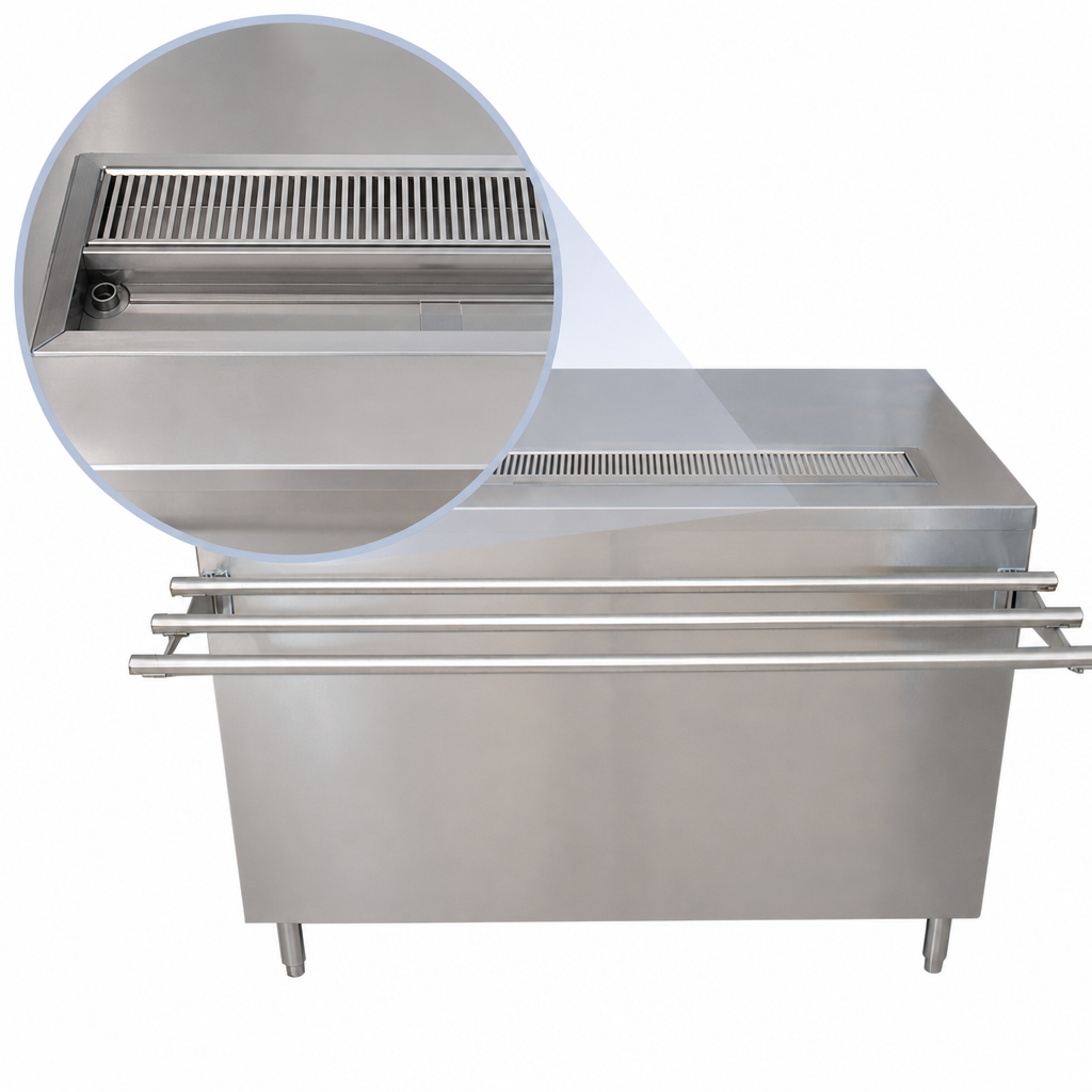 Built-In Urn Trough With Drain