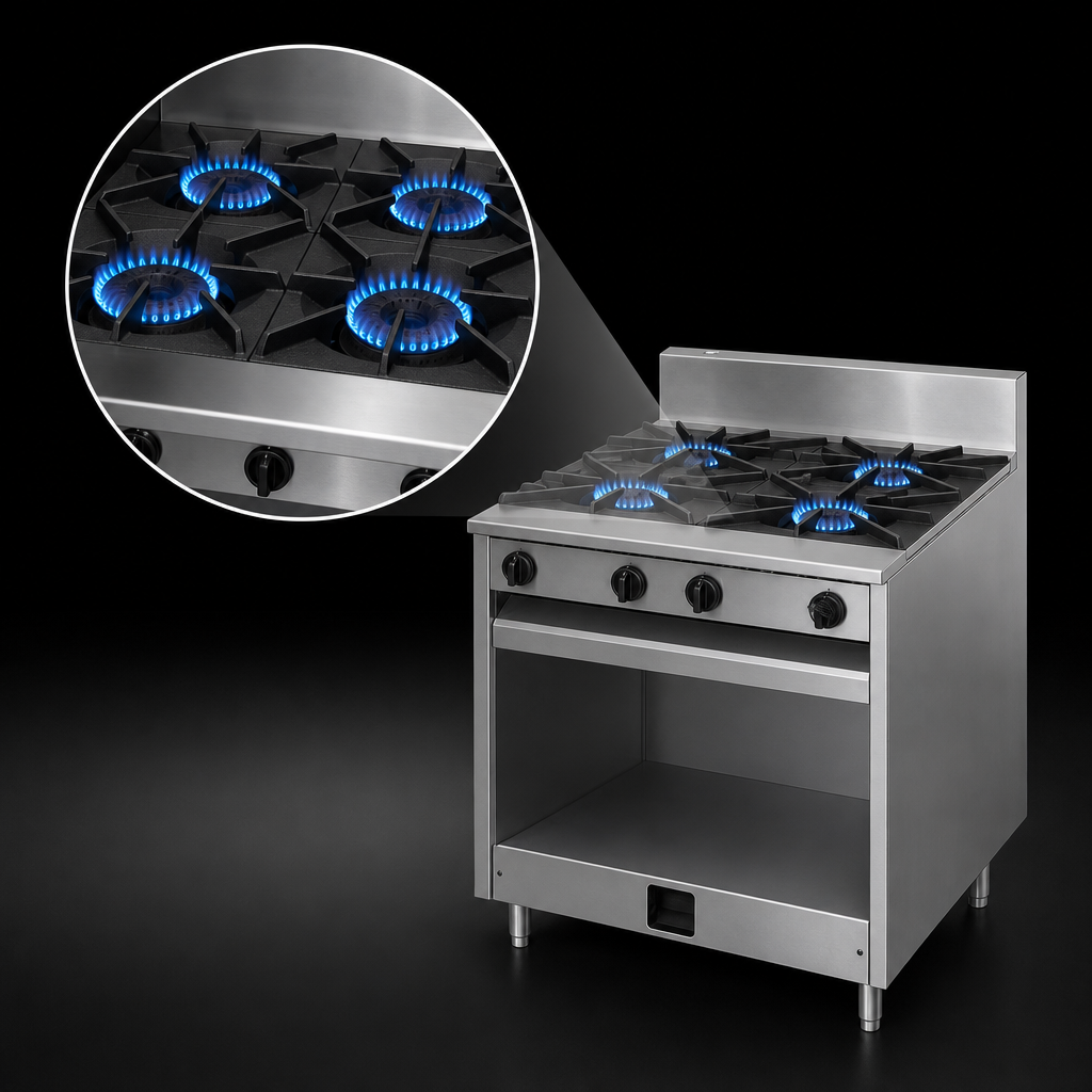 Four 40,000 BTU Round Burners