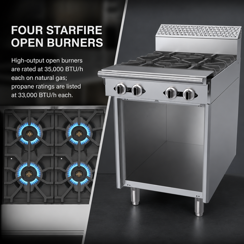 Four Starfire Open Burners