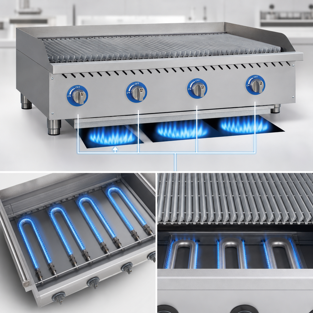 Four 40,000 BTU Burners