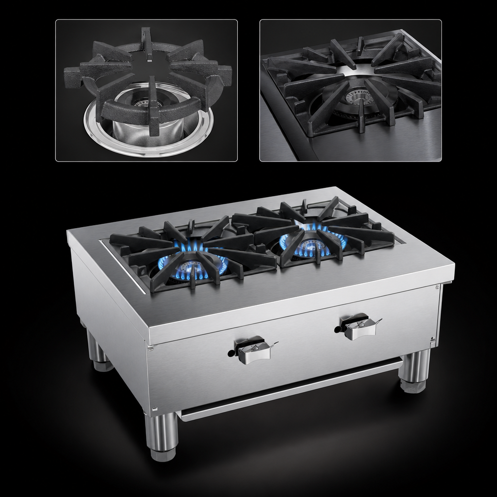 Two Cast Iron Open Burners