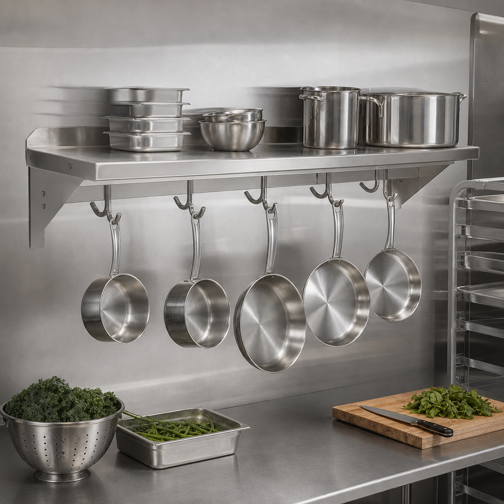 Wall Shelf With Pot Rack