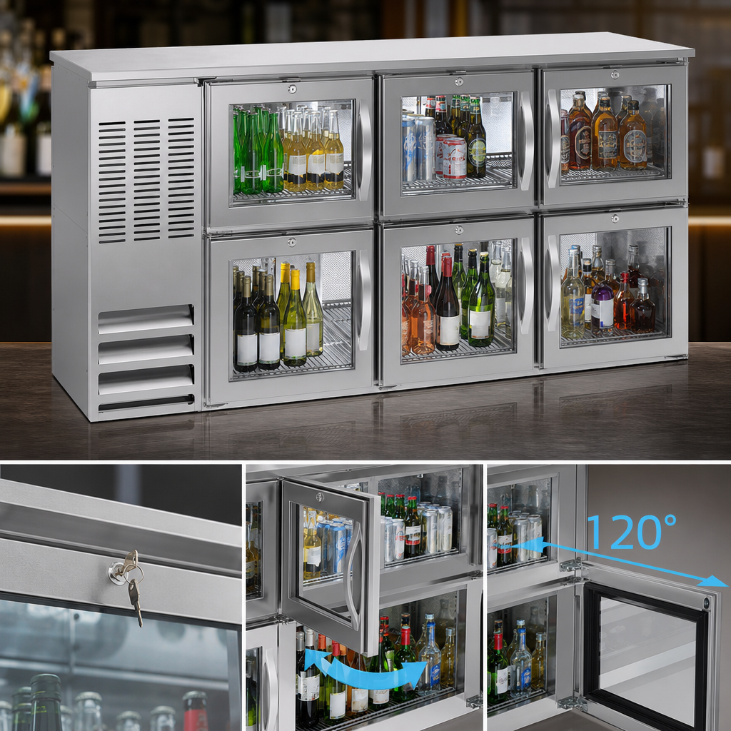 Six Locking Glass Doors