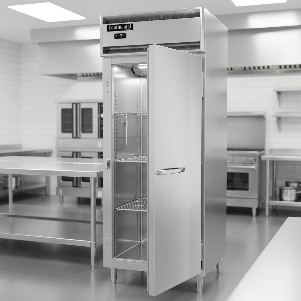 Experience peak durability and effortless sanitation with this reach-in freezer, featuring robust all stainless steel construction both inside and out.