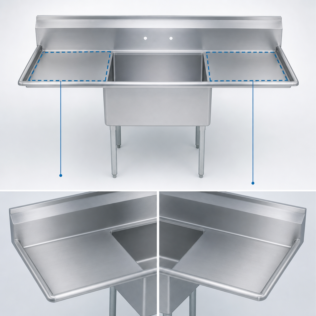One-Compartment, Double Drainboard Layout