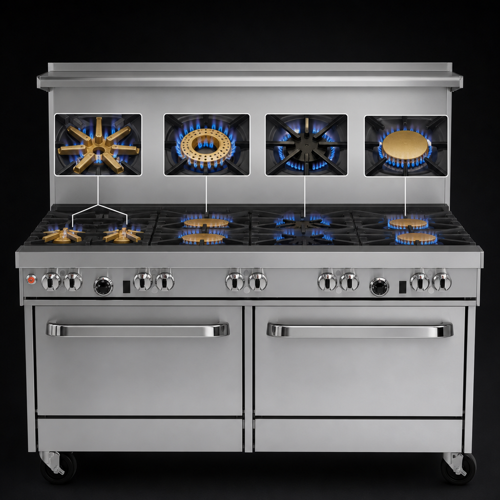 Nine Open Burners
