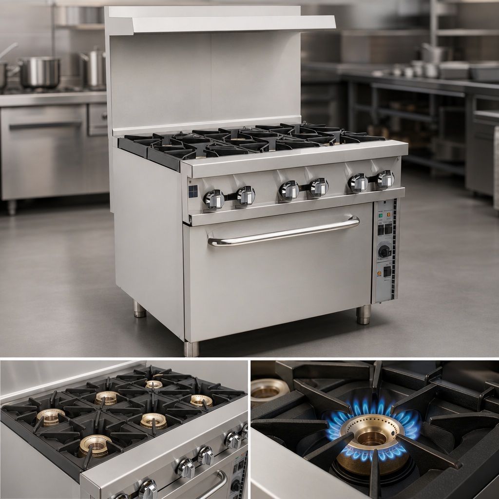 Six Open Top Burners