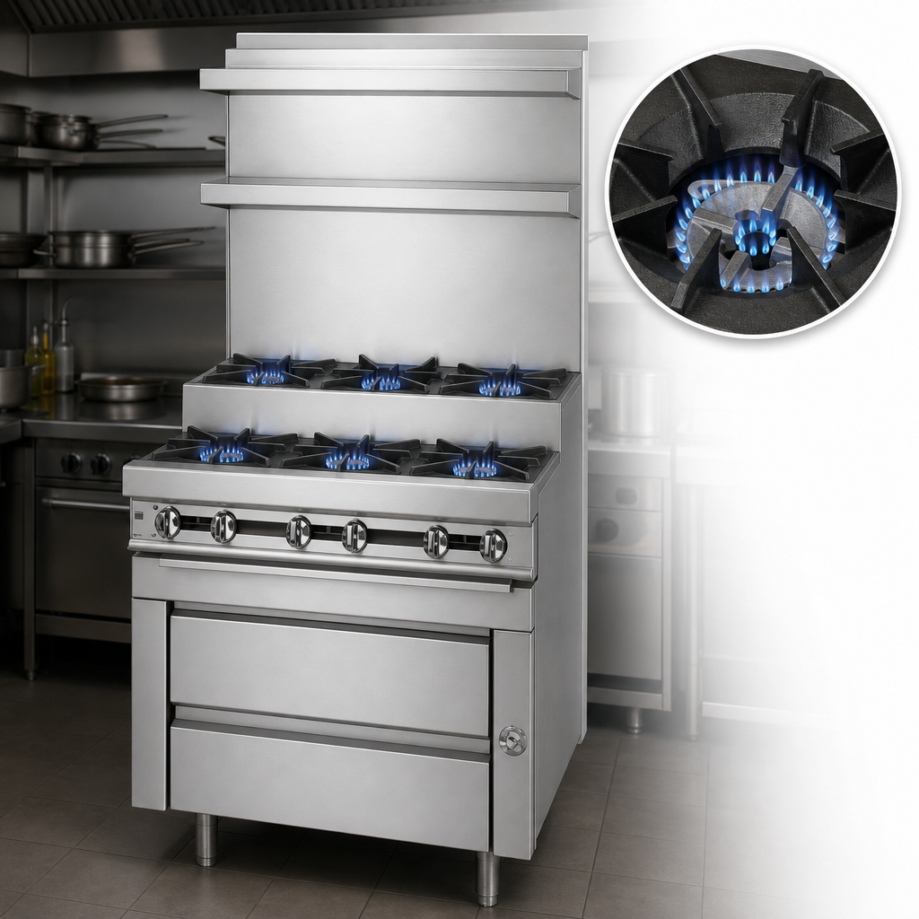 (4) 35,000 BTU Step-Up Open Burners