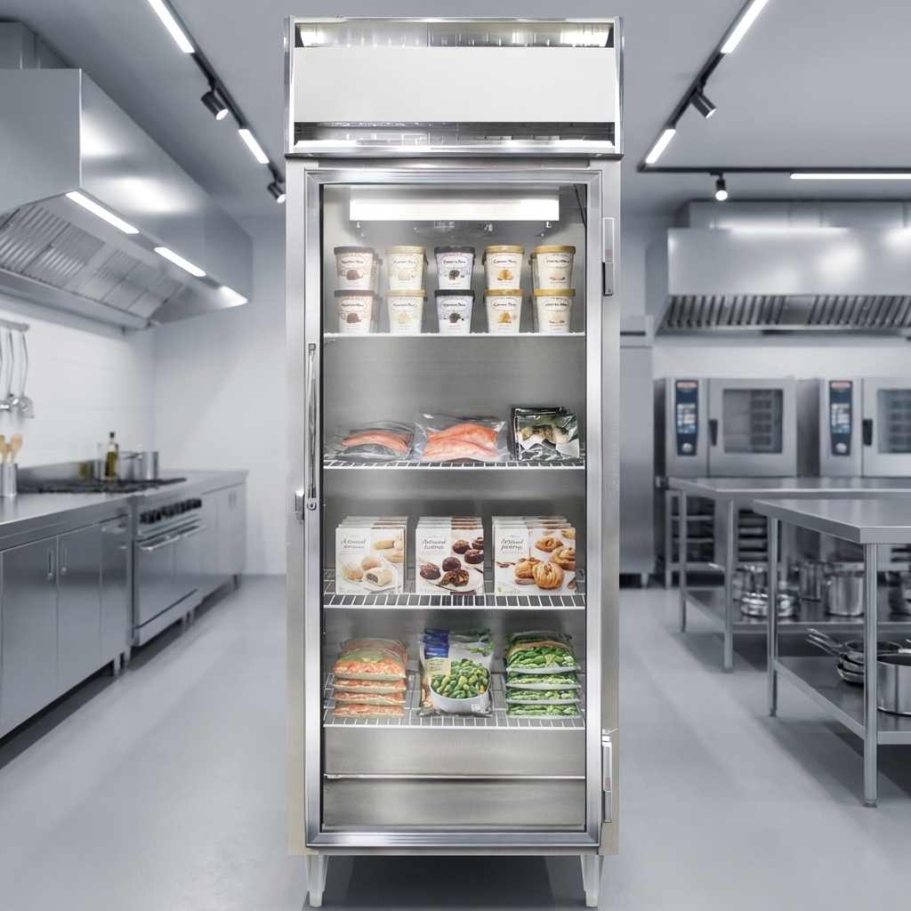 Experience superior, environmentally safe cooling with the R-290 Hydrocarbon Refrigerant utilized in this high-efficiency reach-in freezer.