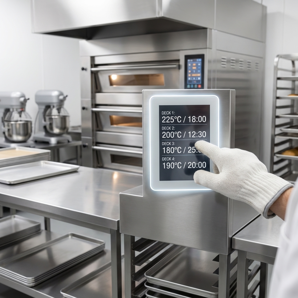 Precisely manage your baking with the oven's intuitive digital controls, ensuring consistent and perfect results every time.