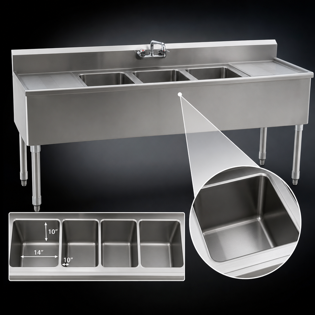 Four Deep-Drawn Compartments