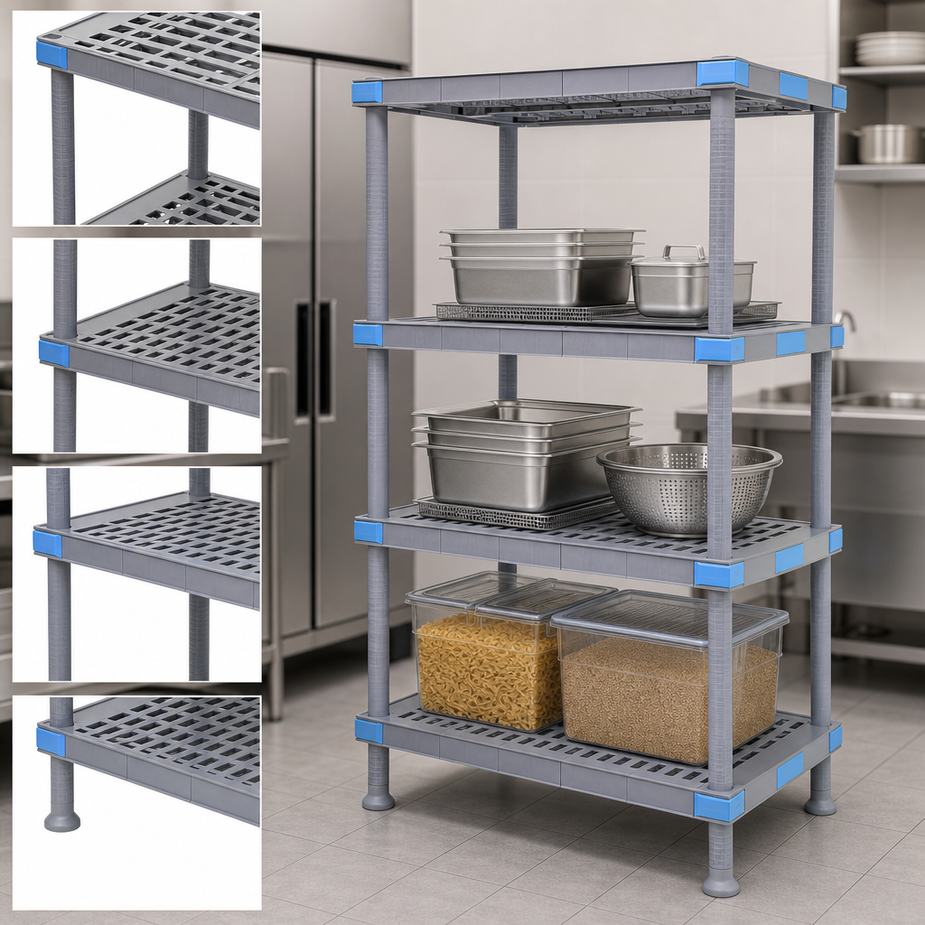 Four Open Grid Shelves