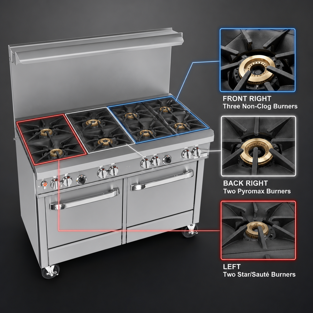 7-Burner Mixed Top Configuration