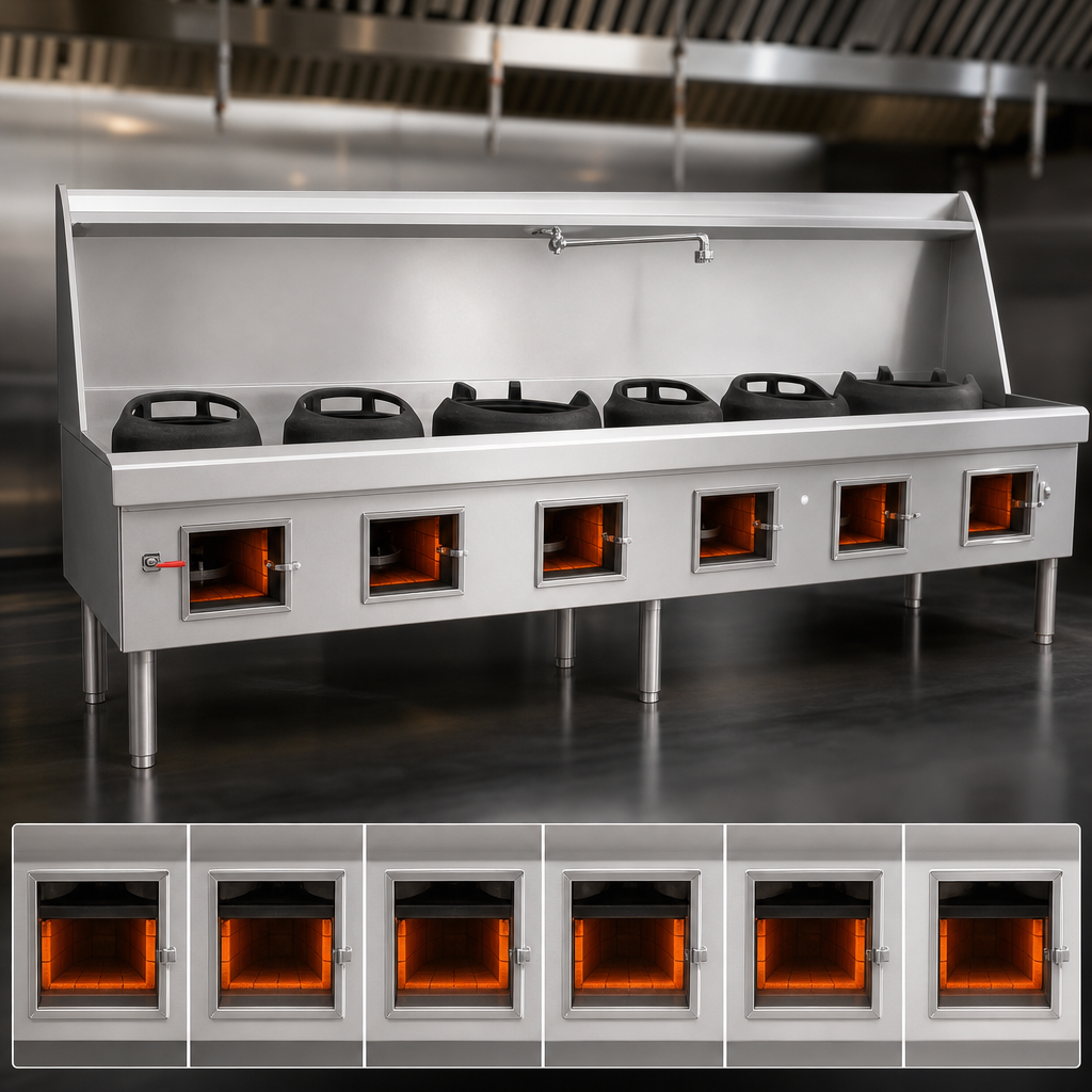 Six Cast Iron Brick-Lined Chambers